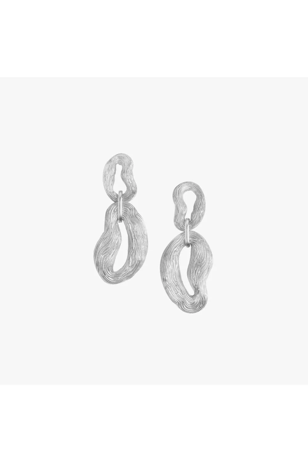 Knotty Pine Earrings - Silver Tone
