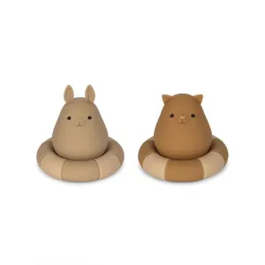 Konges Slojd Silicone Bath Toys Swim Ring - 2 Pack - Warm Clay Mix