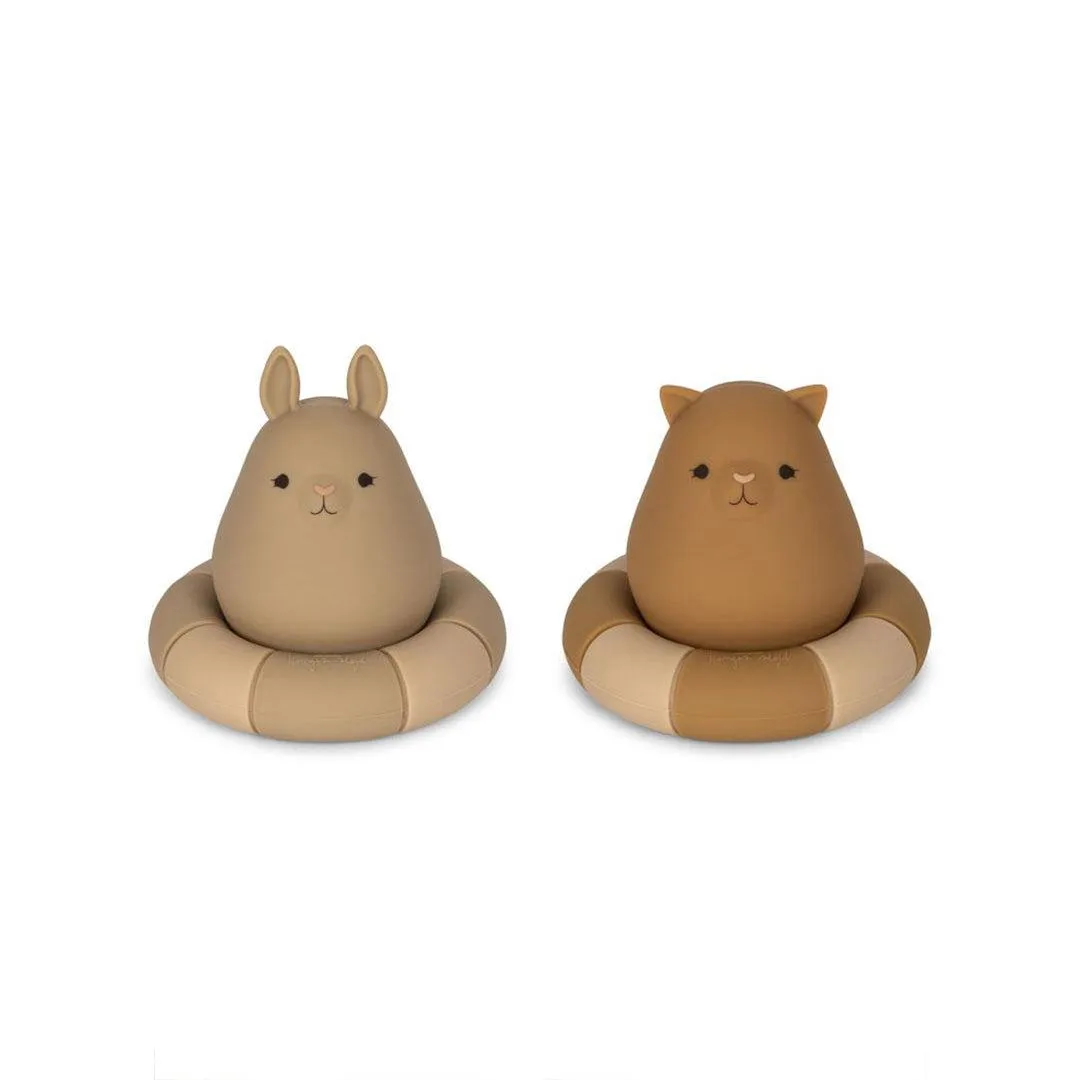 Konges Slojd Silicone Bath Toys Swim Ring - 2 Pack - Warm Clay Mix