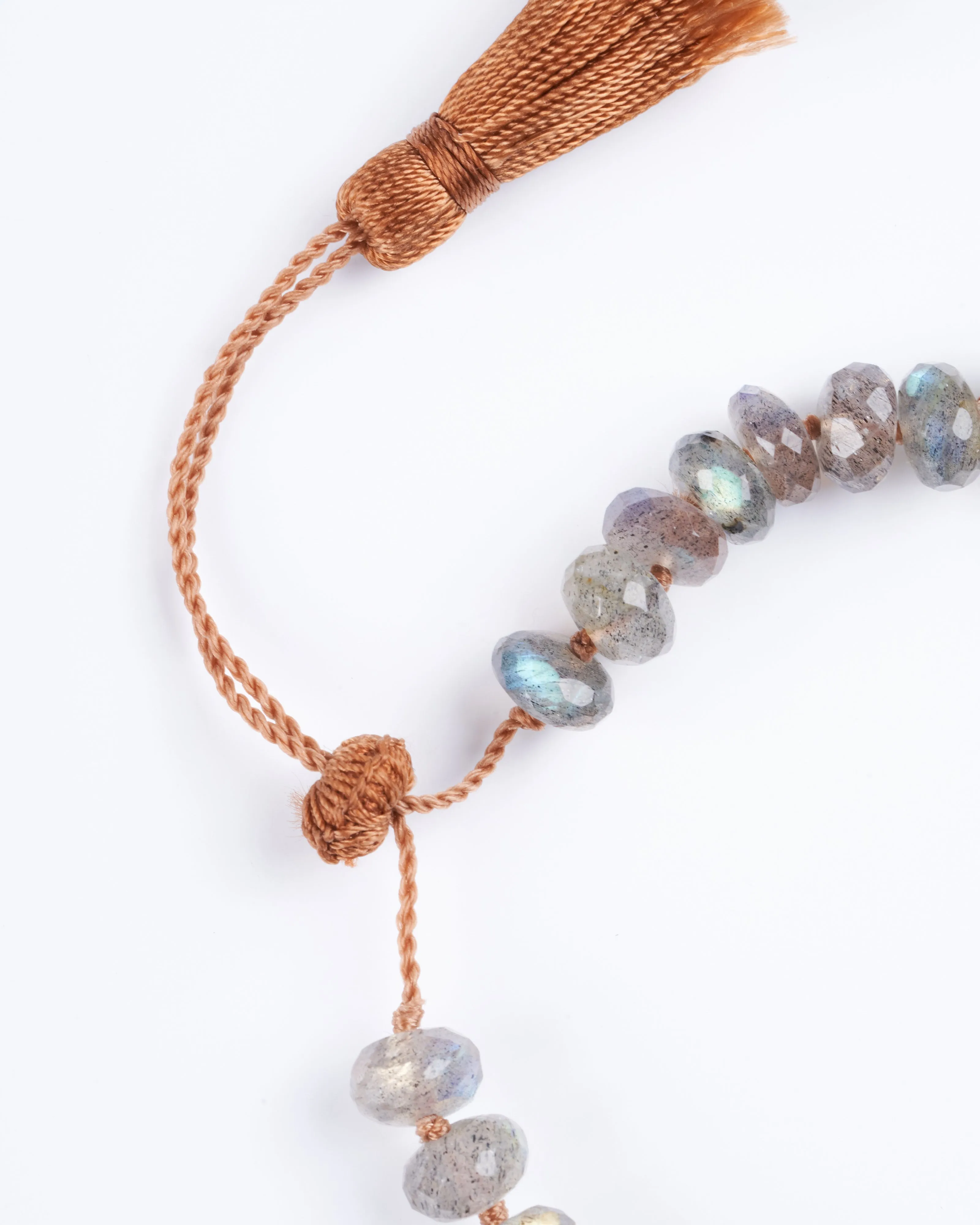 labradorite tassel bracelet medium - stone