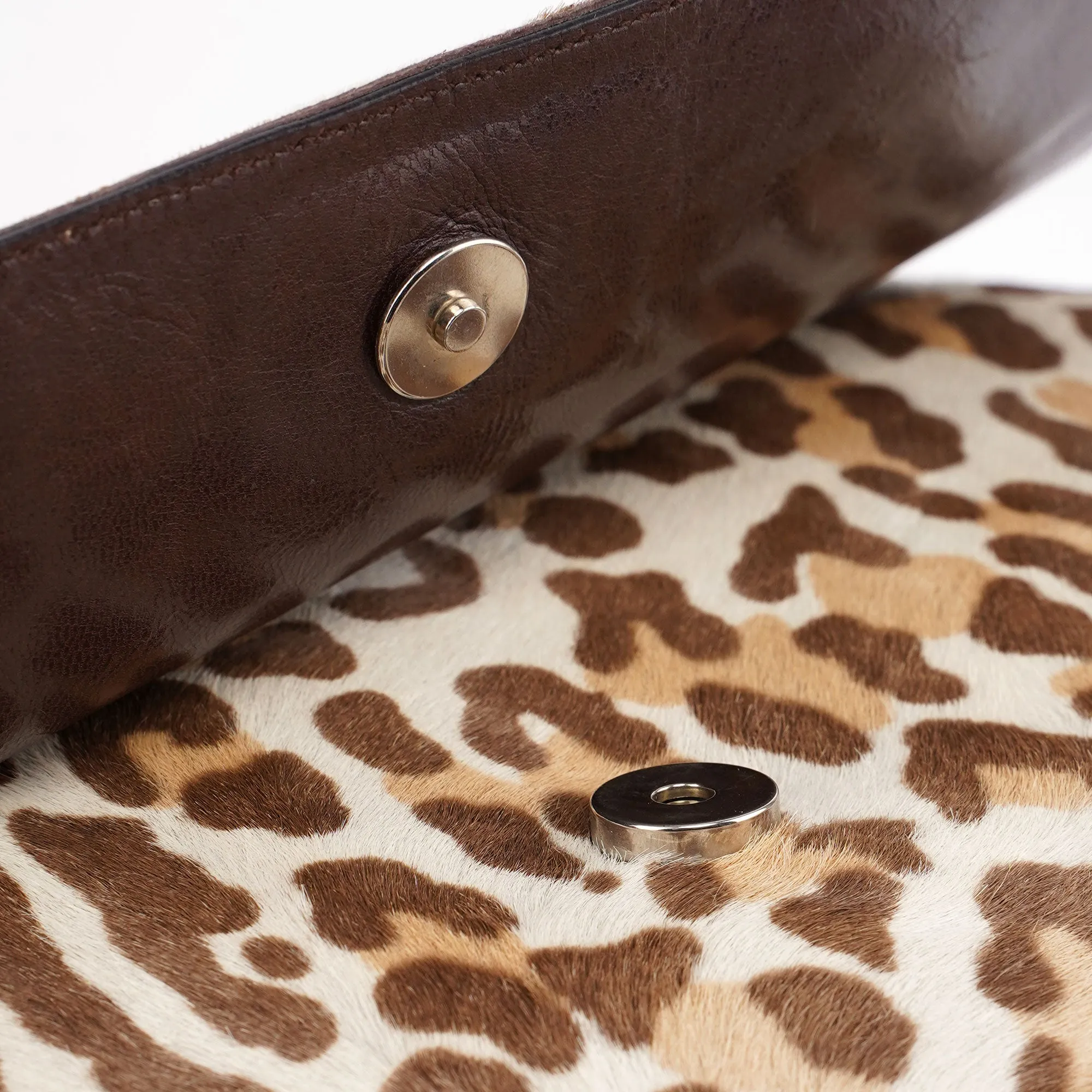 Leopard Fur Plastic Chain Shoulder Bag