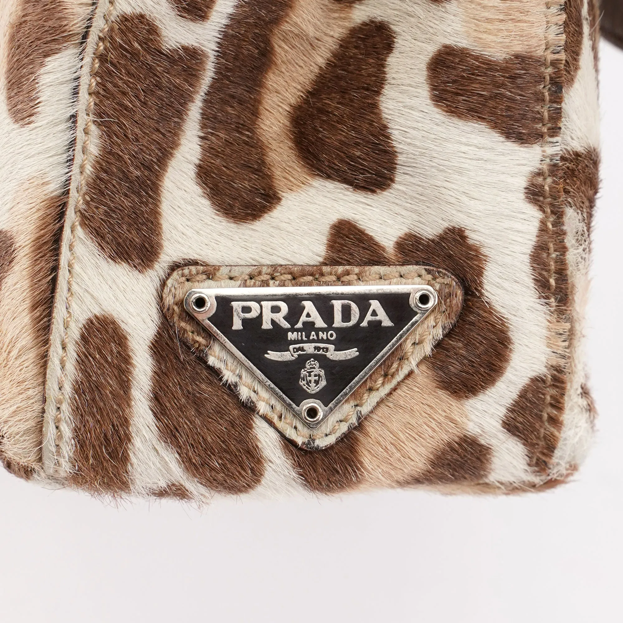 Leopard Fur Plastic Chain Shoulder Bag