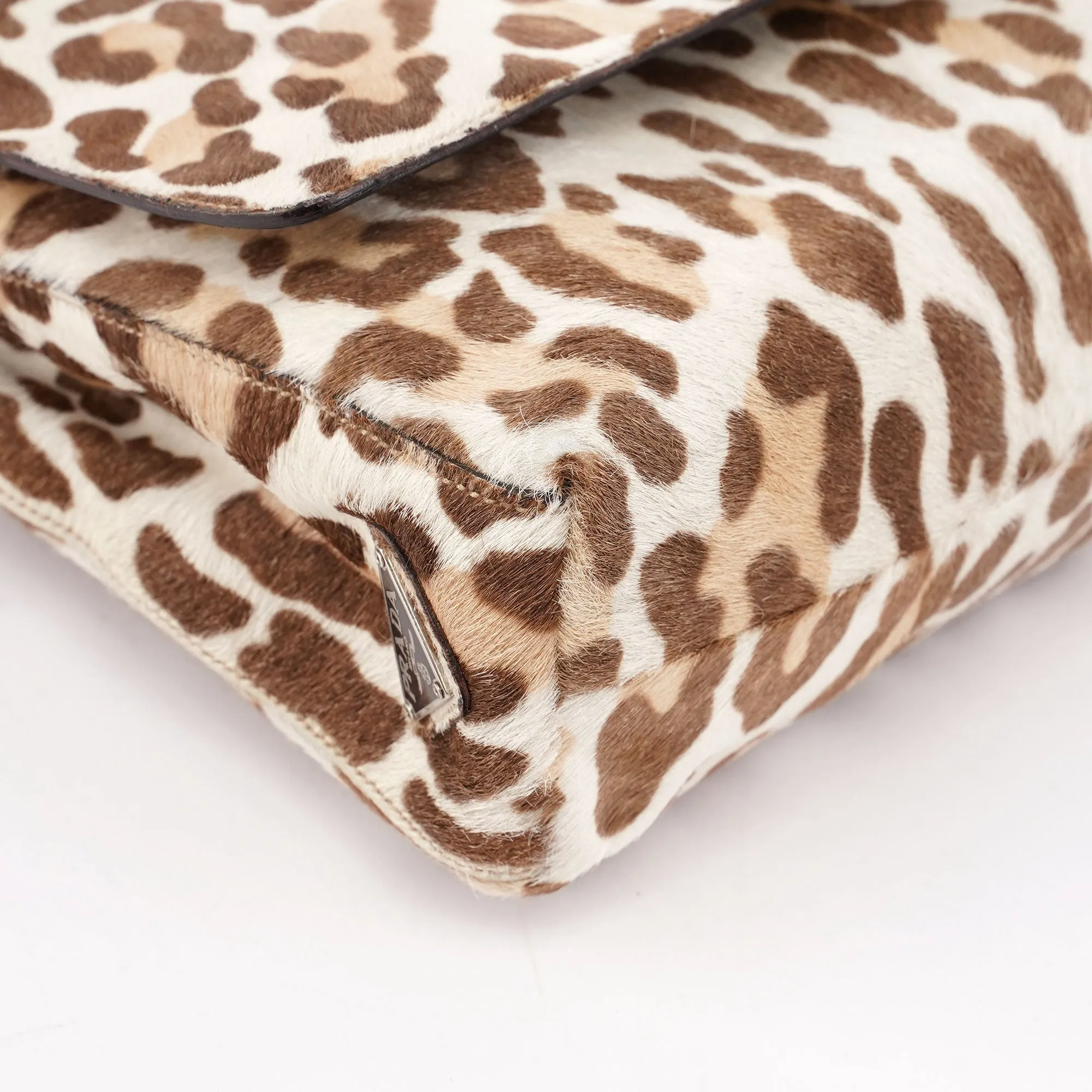 Leopard Fur Plastic Chain Shoulder Bag