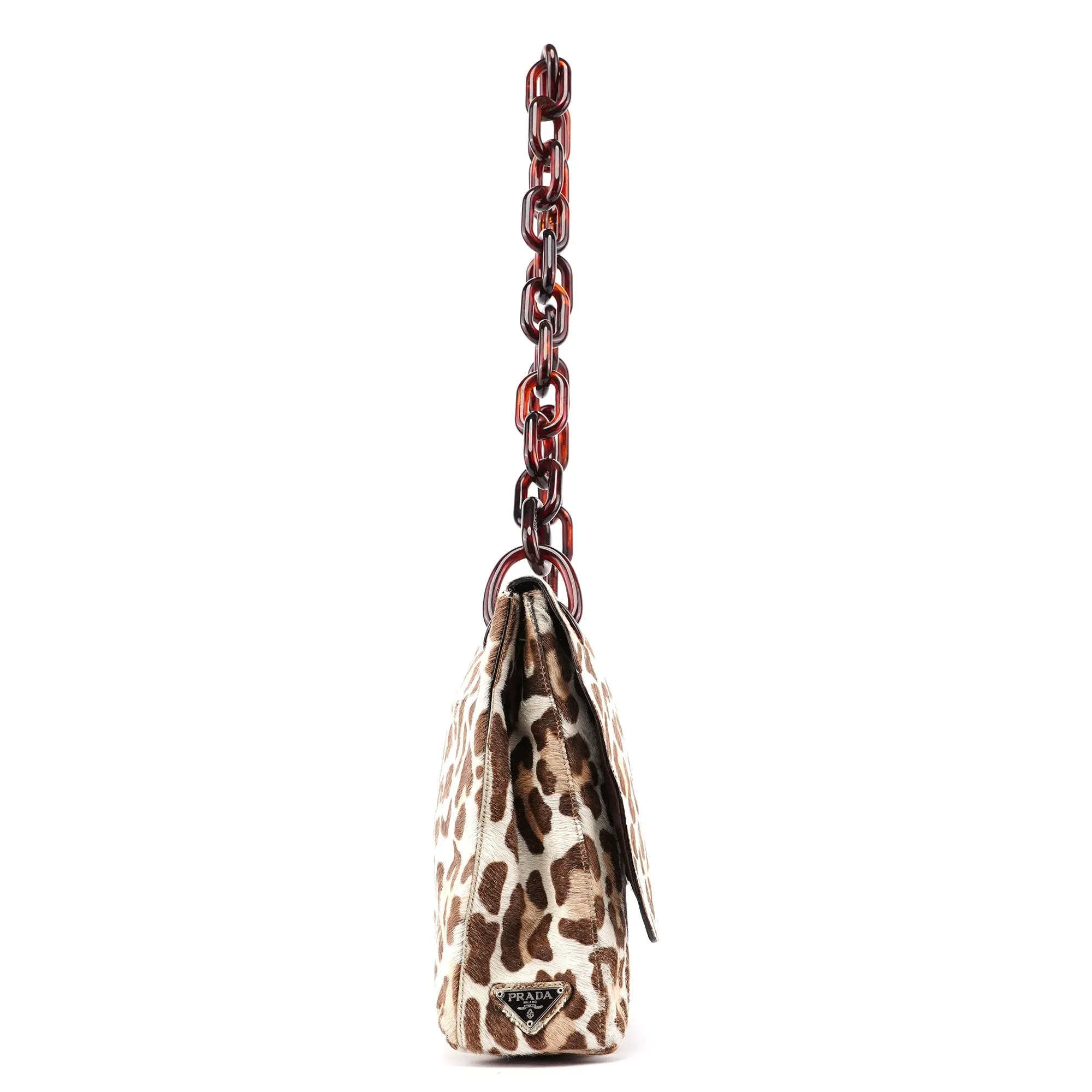 Leopard Fur Plastic Chain Shoulder Bag