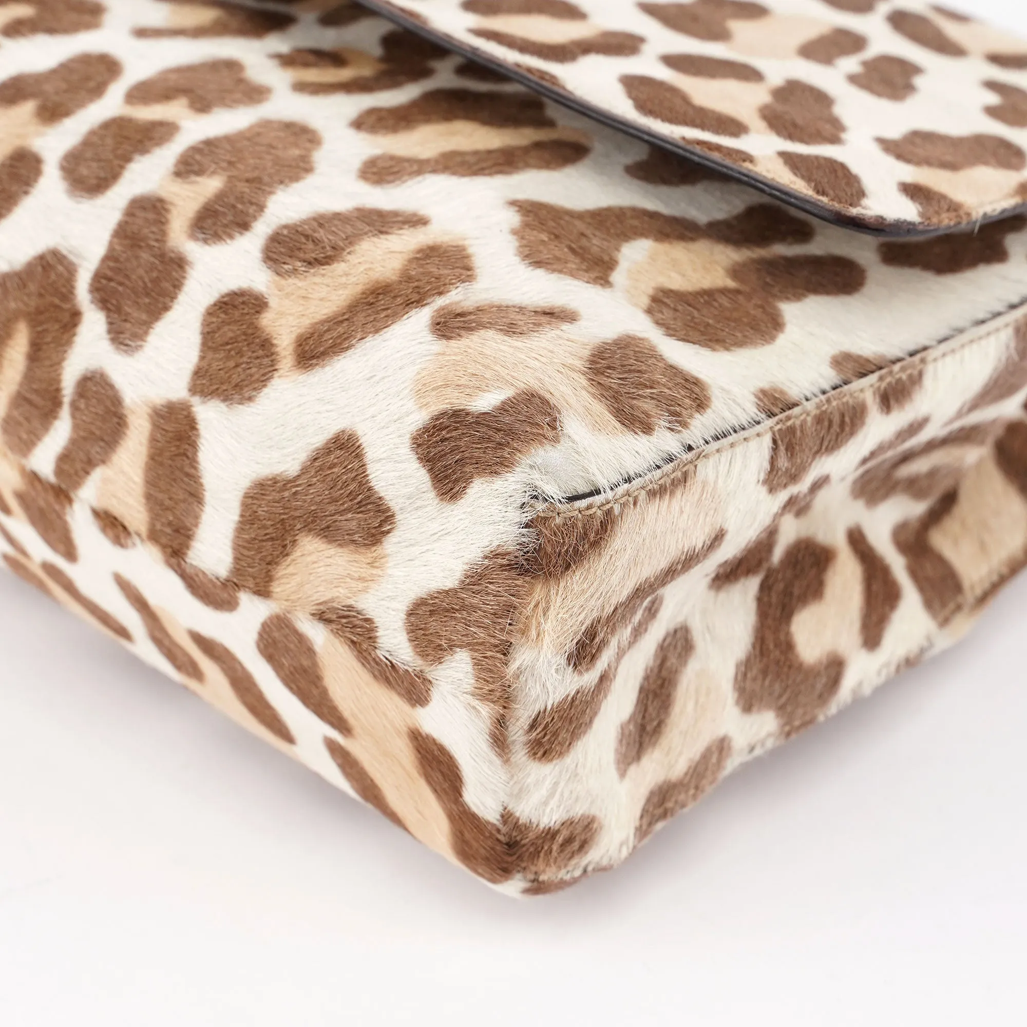 Leopard Fur Plastic Chain Shoulder Bag