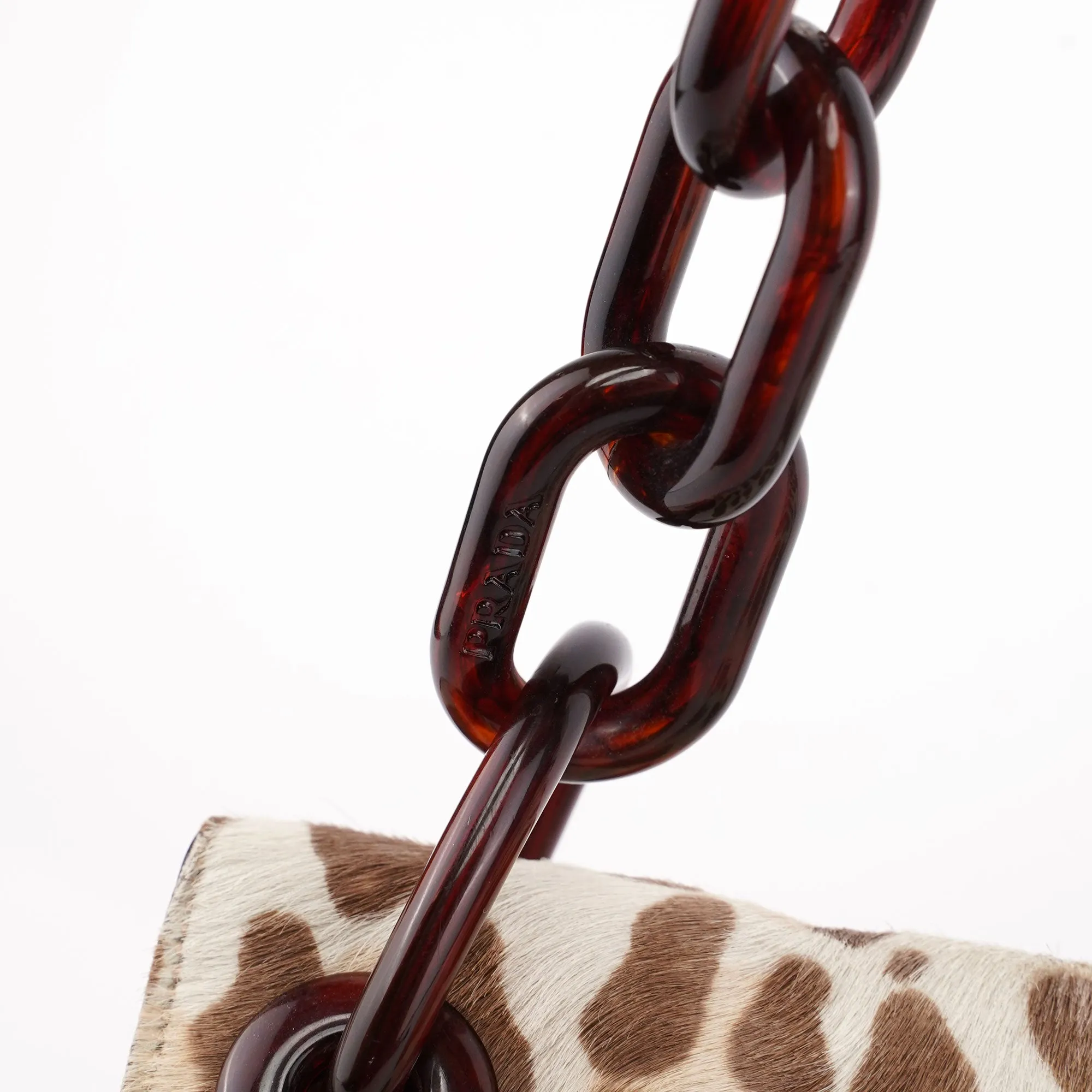 Leopard Fur Plastic Chain Shoulder Bag