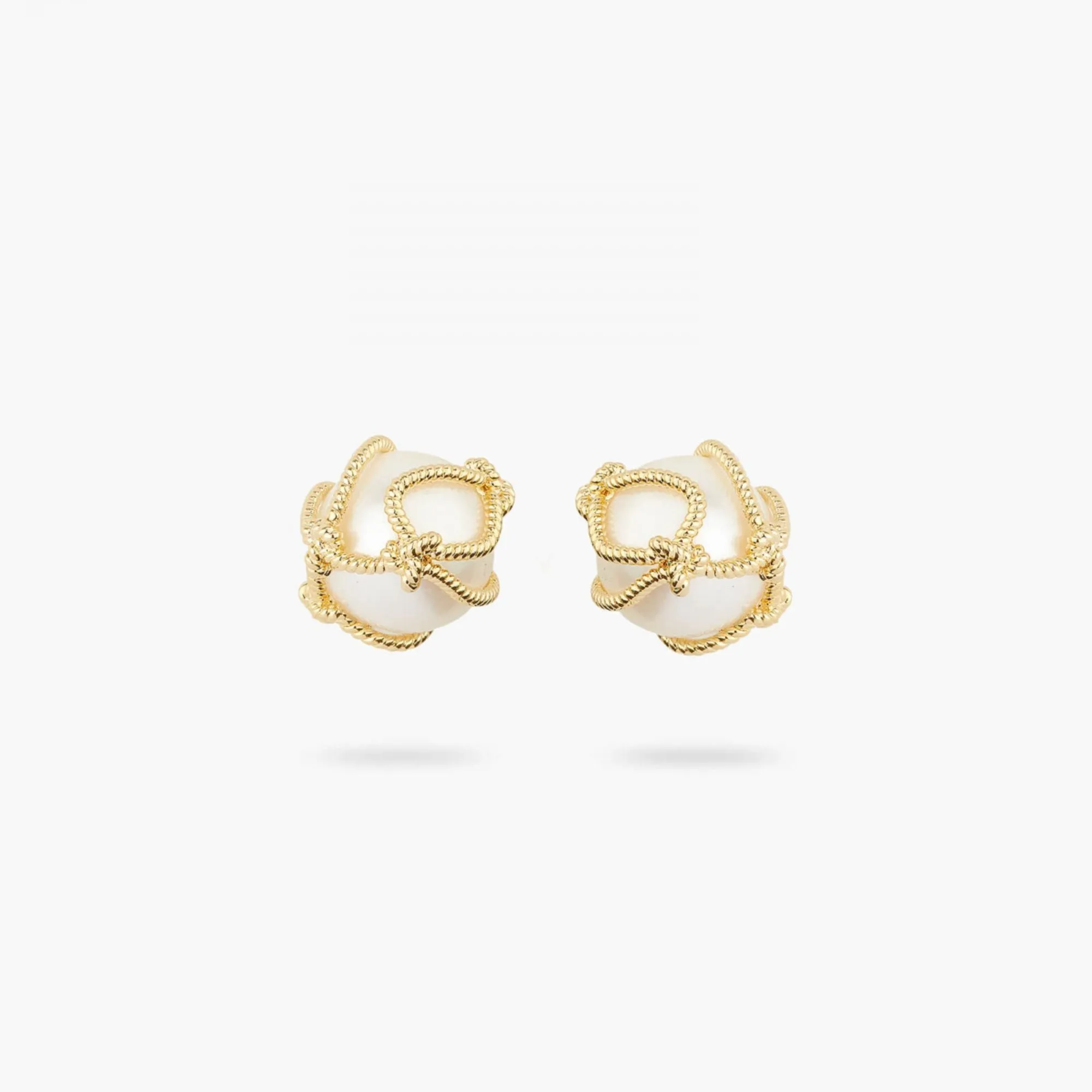 LES NEREIDES Cultured Pearls And Rope Post-Earrings