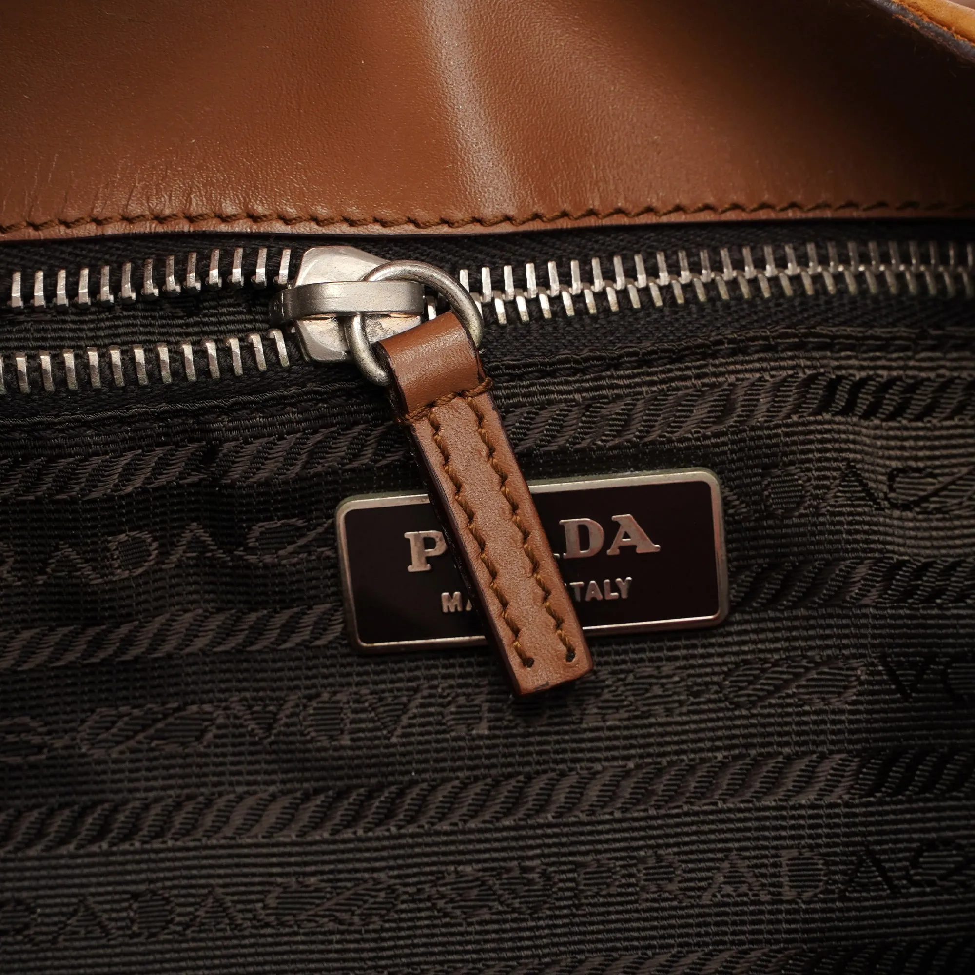 Light Brown Calfskin Belt Shoulder Bag