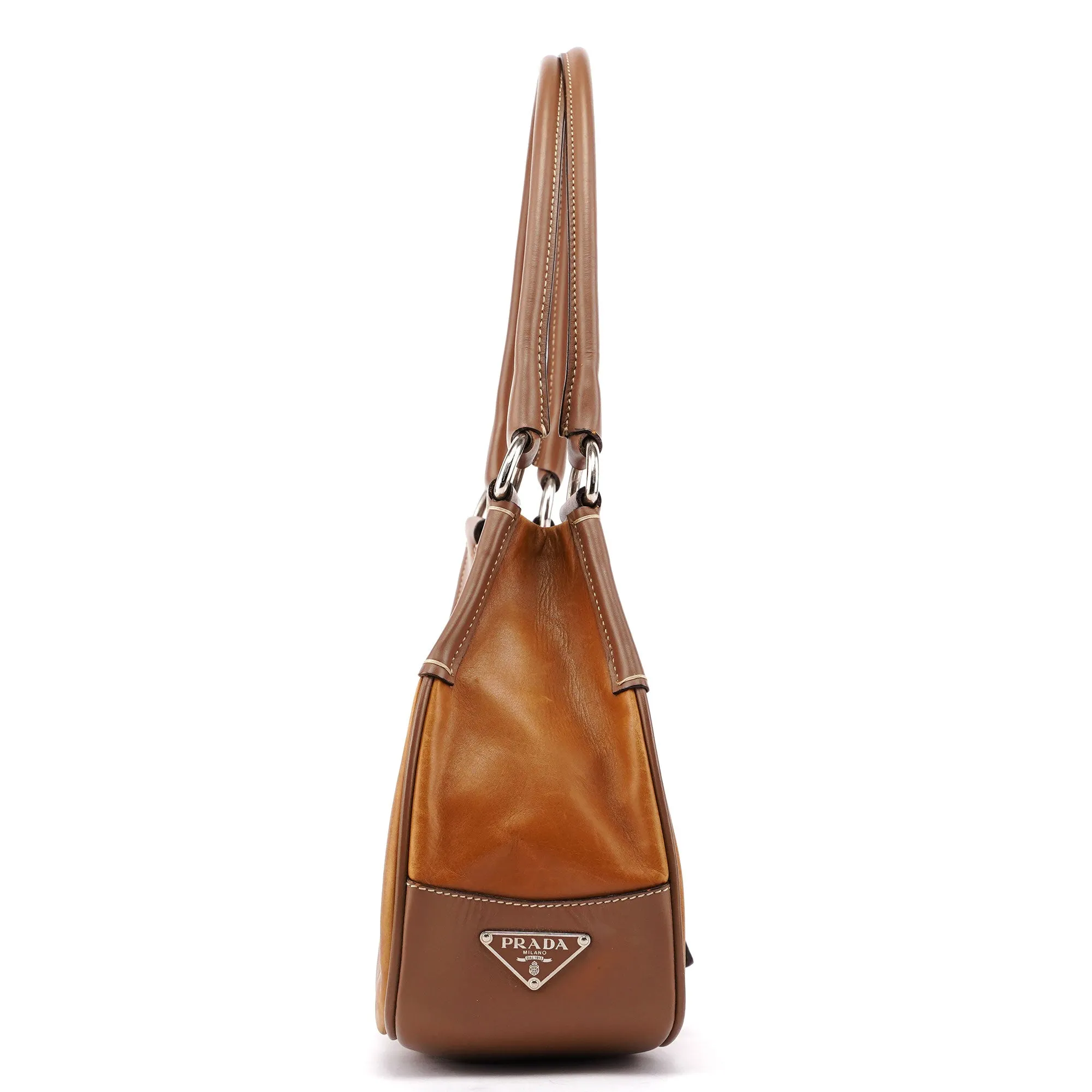 Light Brown Calfskin Belt Shoulder Bag