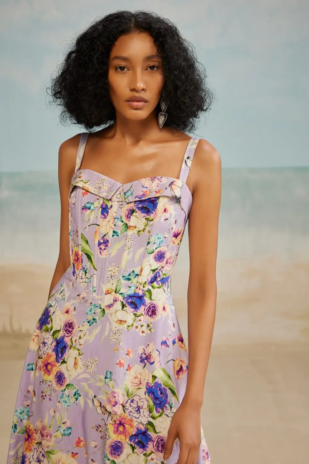 LILAC  CORSET MIDI DRESS
