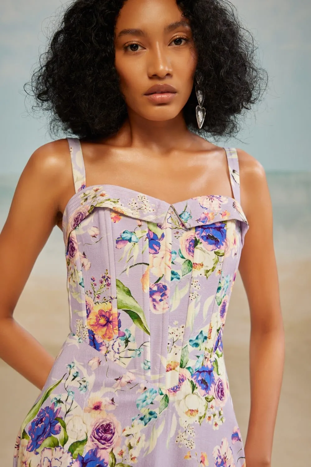 LILAC  CORSET MIDI DRESS