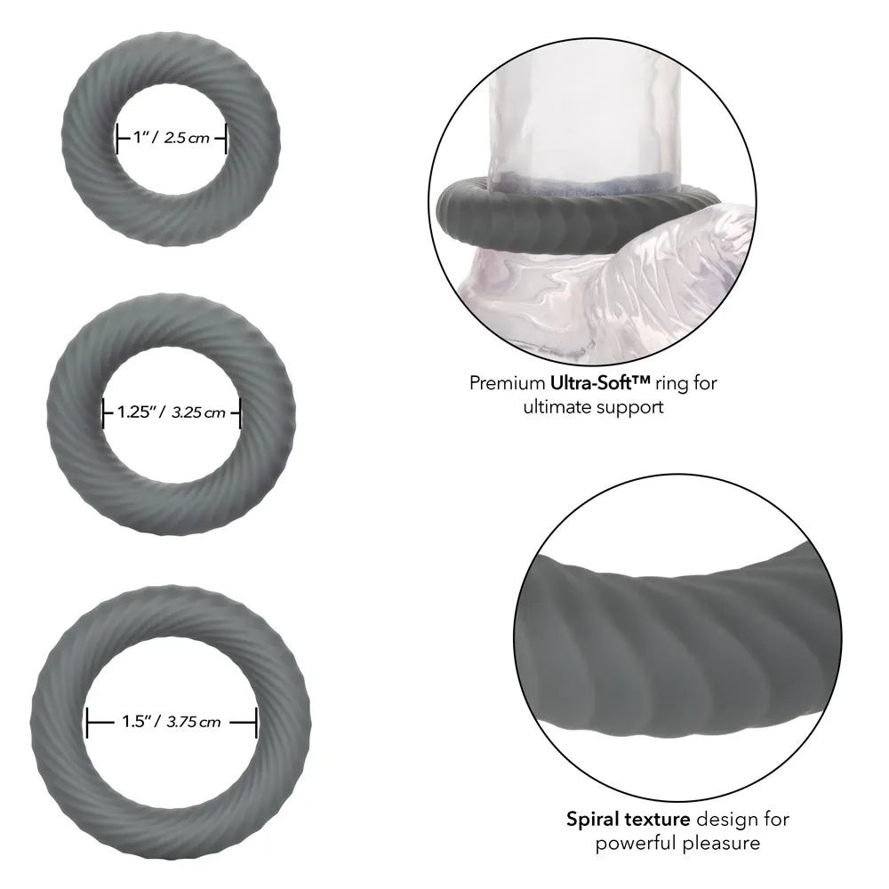 Link Up Ultra-Soft Silicone Ultimate Spiral Cock Ring Set