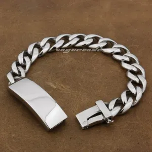 LINSION 316L Stainless Steel Mens Biker Rocker Punk Bracelet 5F014 Free Shipping