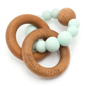 LouLou LOLLIPOP Bubble Silicone & Wood Teether (Mint)