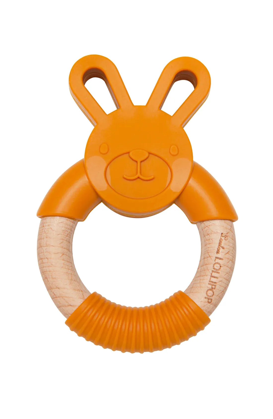 LouLou Lollipop Silicone and Wood Teething Rings - Bunny