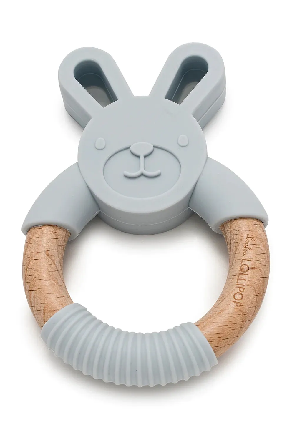 LouLou Lollipop Silicone and Wood Teething Rings - Bunny