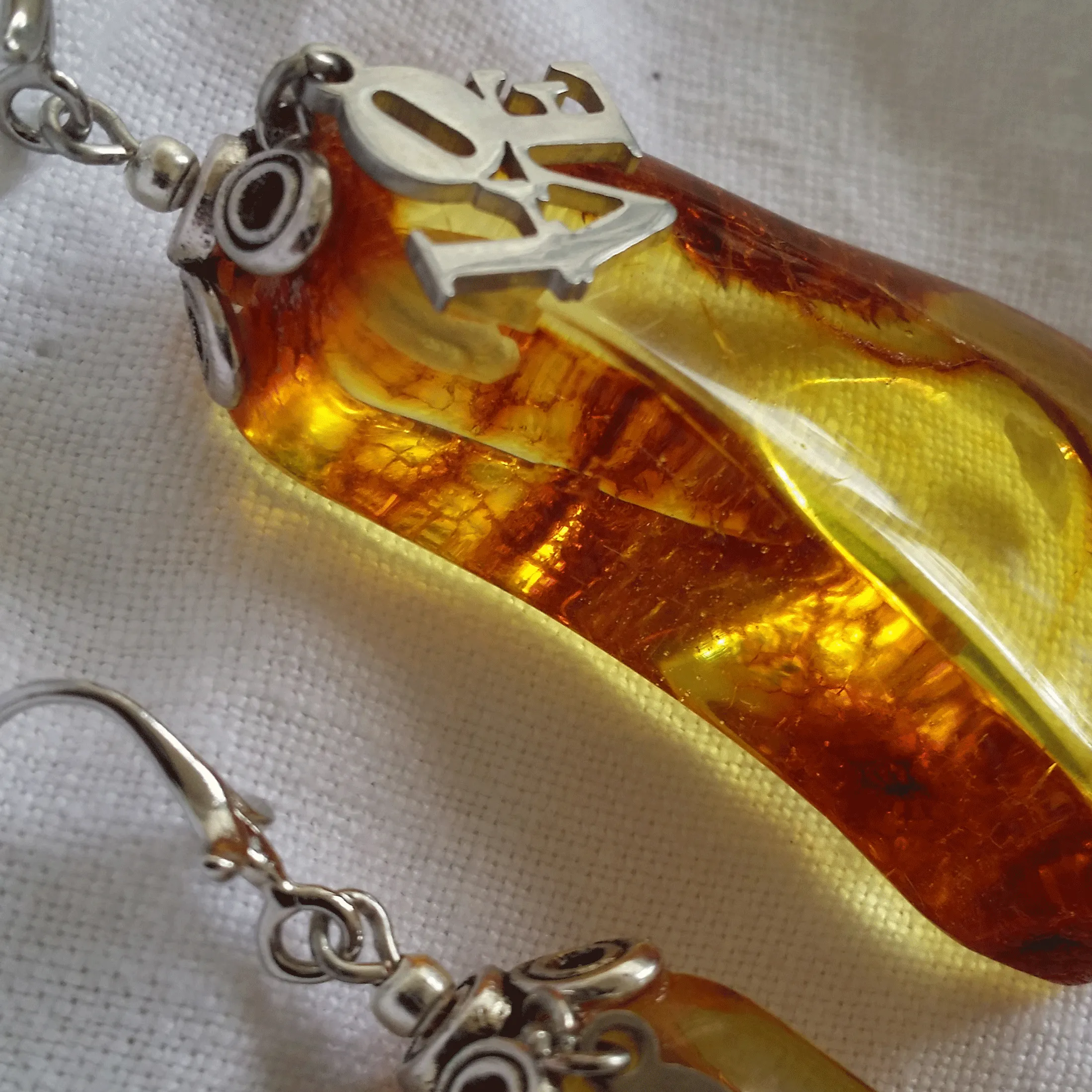 LOVE Amber / Designer Jewelry Raw Amber Stone Pendant Hypoallergenic Leather Necklace with Natural Amber Gift for Momen