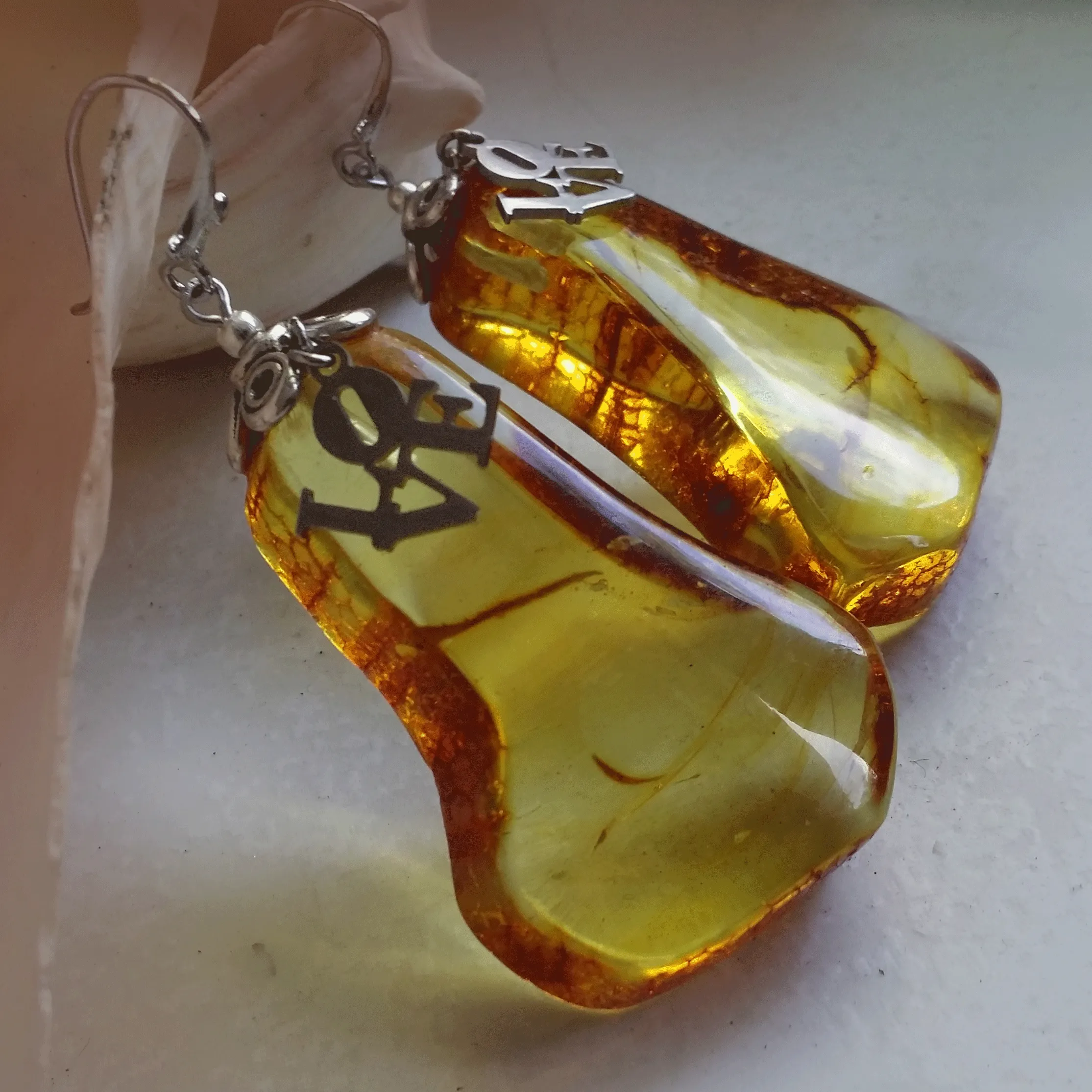 LOVE Amber / Designer Jewelry Raw Amber Stone Pendant Hypoallergenic Leather Necklace with Natural Amber Gift for Momen