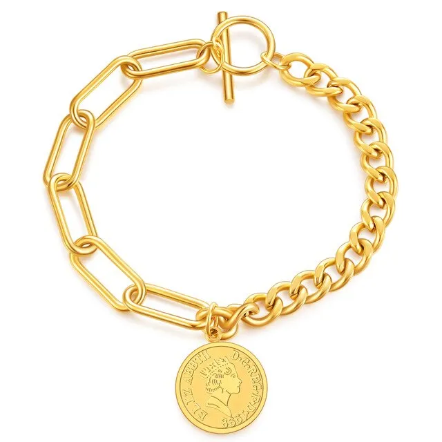 Love Heart Charm Bracelets For Women Gold Silver Color Stainless Steel