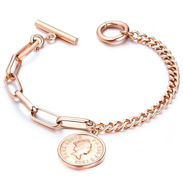 Love Heart Charm Bracelets For Women Gold Silver Color Stainless Steel