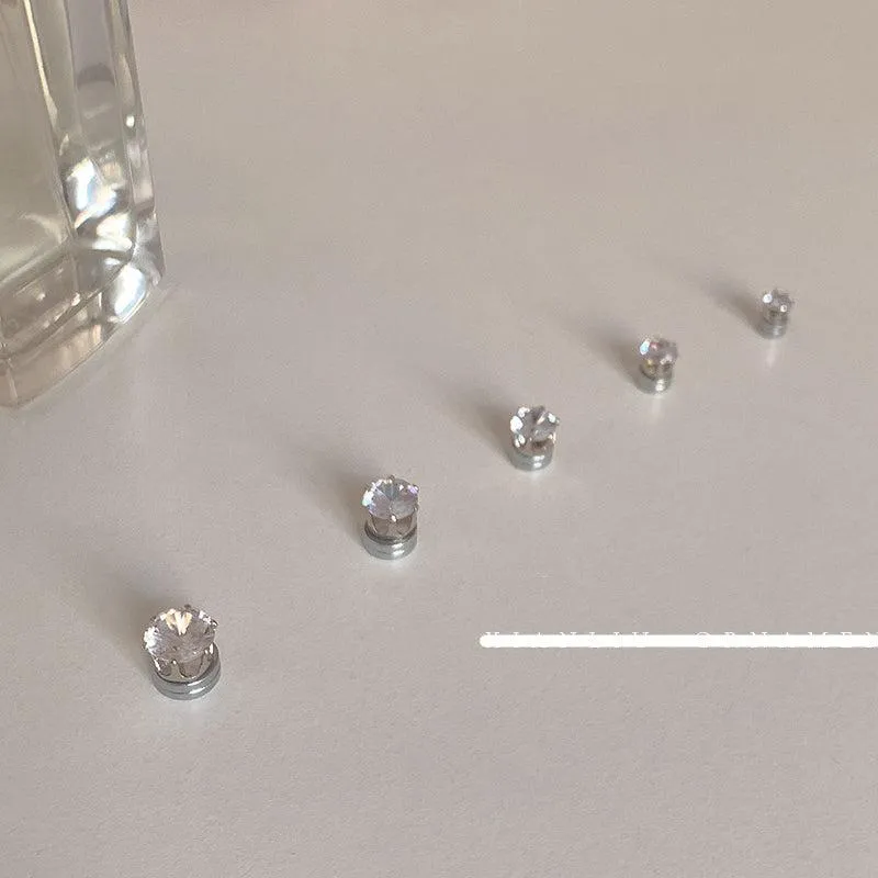 Magnetic Zircon Stud Earrings