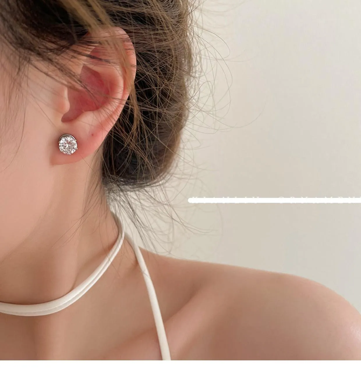 Magnetic Zircon Stud Earrings