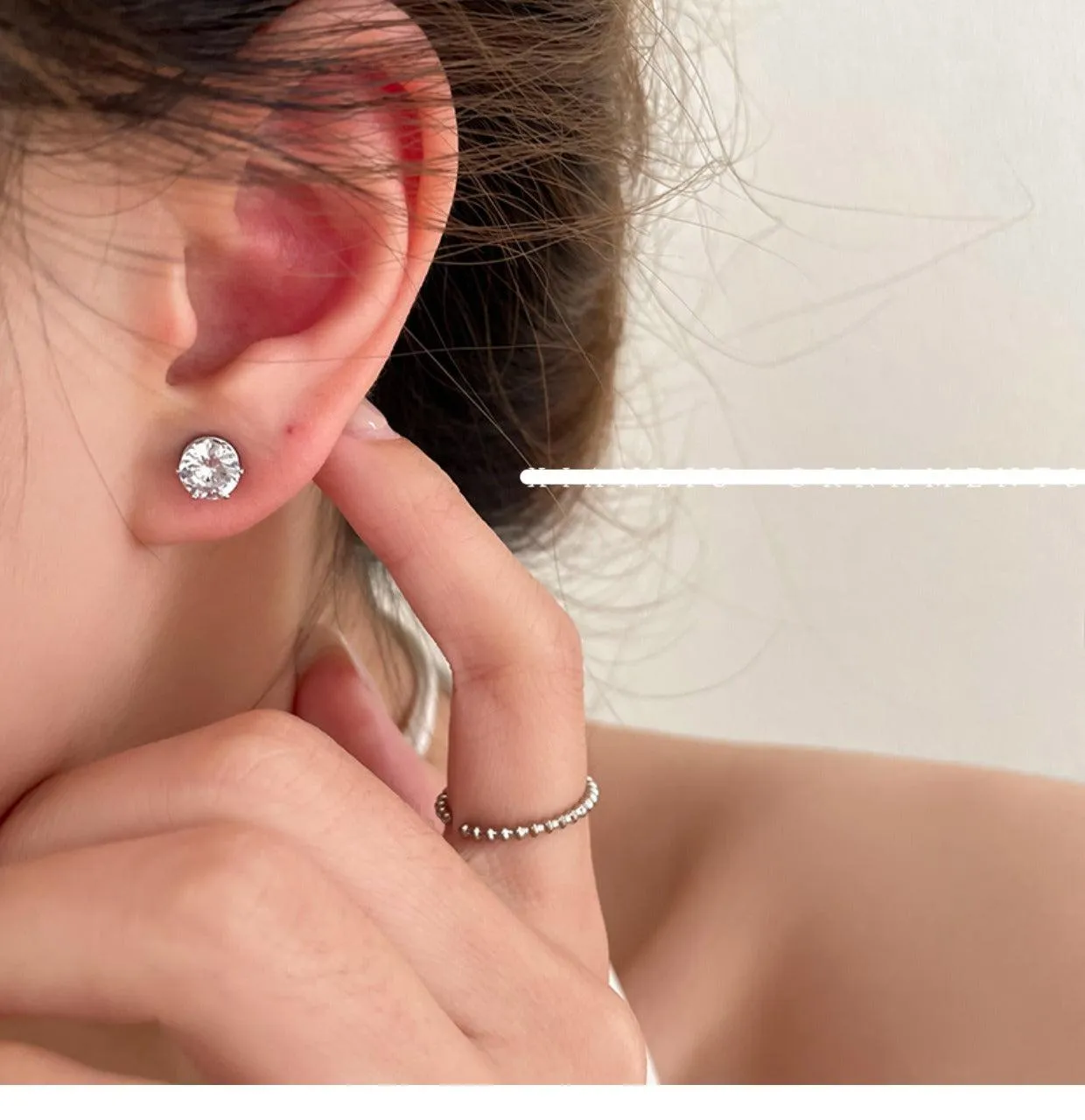 Magnetic Zircon Stud Earrings