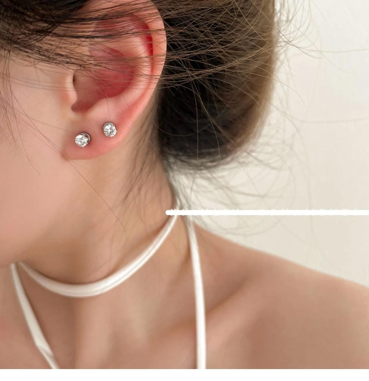 Magnetic Zircon Stud Earrings