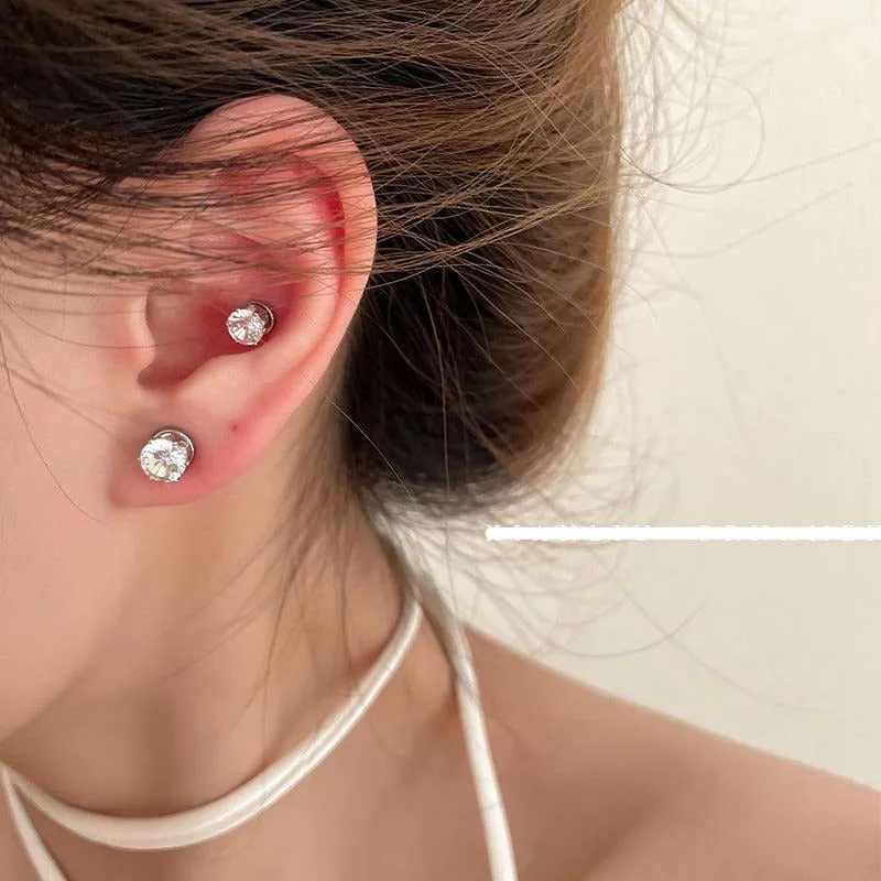 Magnetic Zircon Stud Earrings