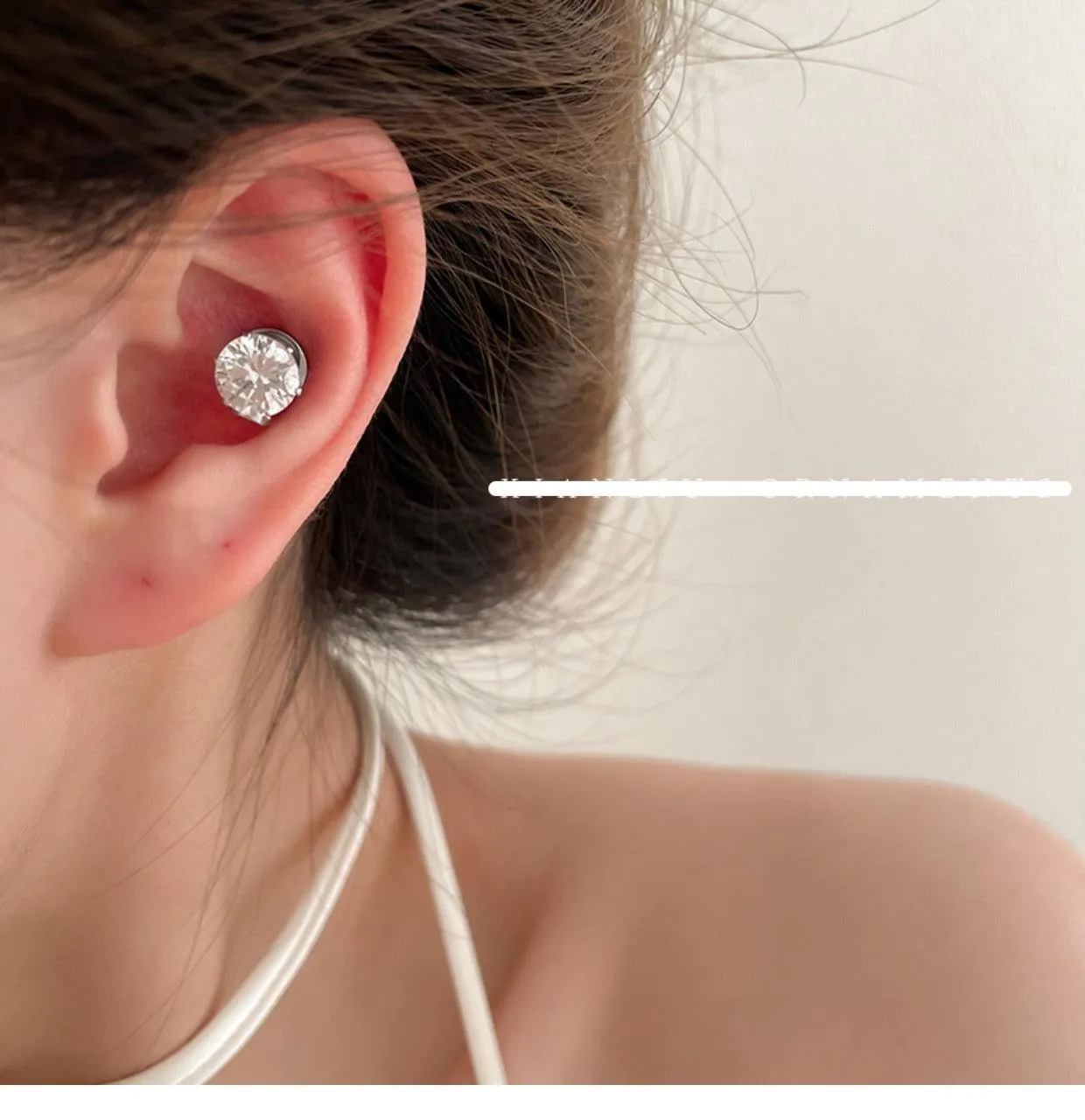Magnetic Zircon Stud Earrings