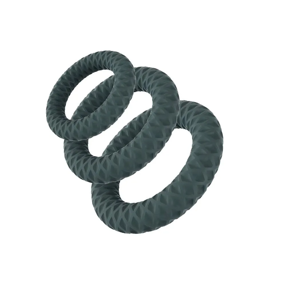Maia Onyx Grey Cock Ring Set - 3 Sizes