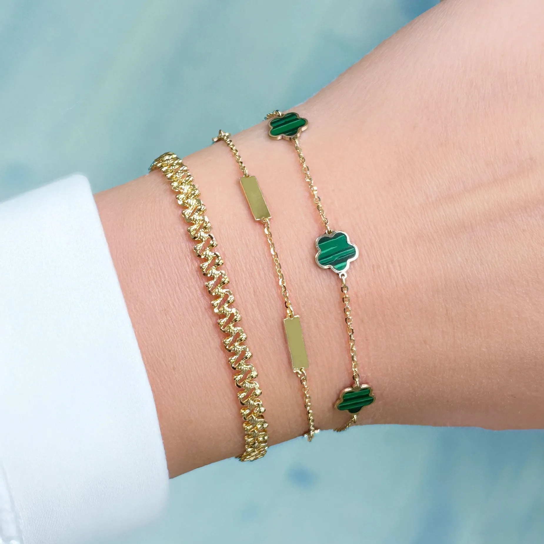 Malachite Flower Bracelet