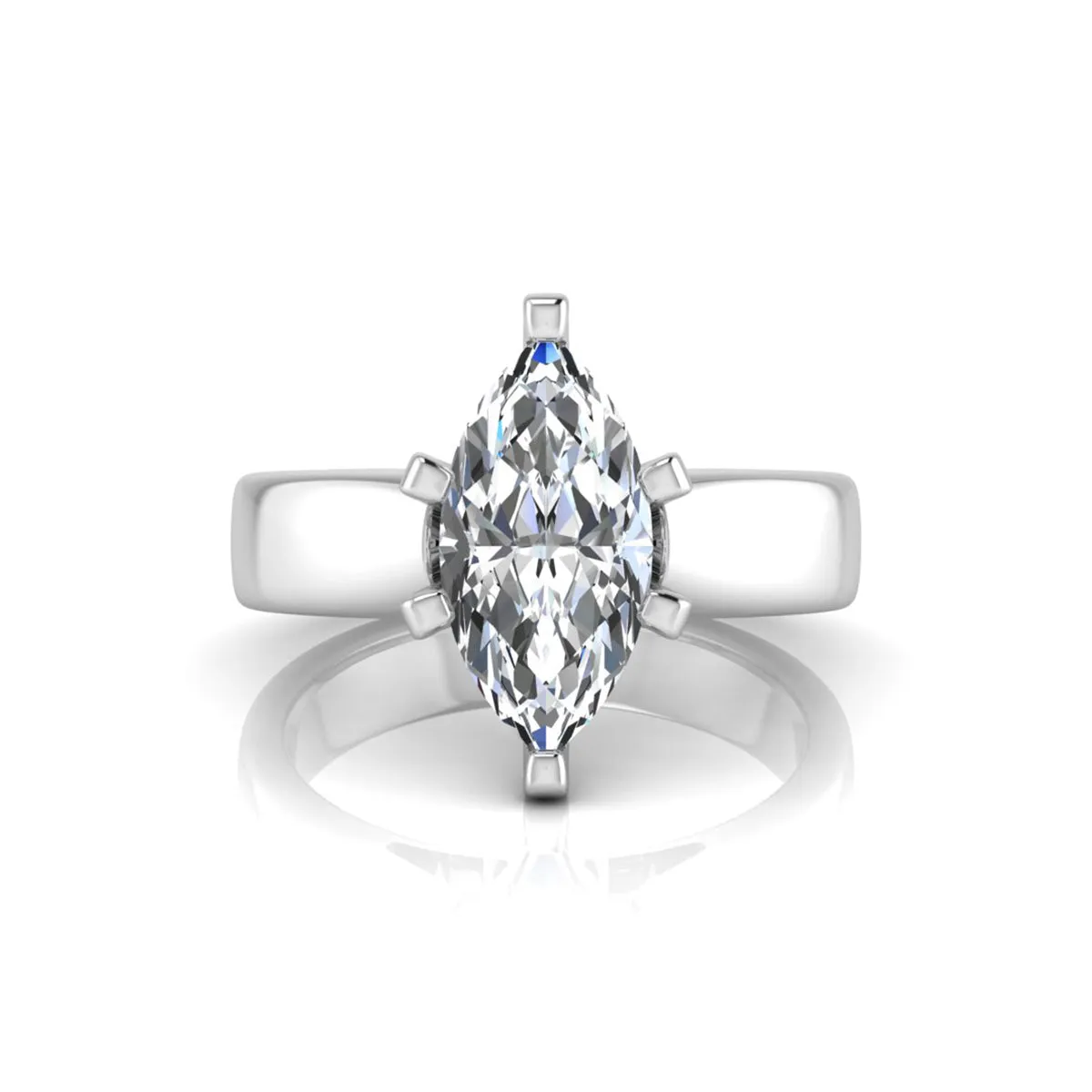 Marquise Moissanite Solitaire Wedding Anniversary Ring