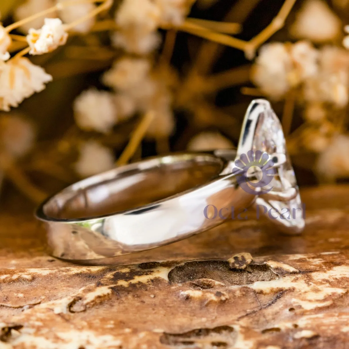 Marquise Moissanite Solitaire Wedding Anniversary Ring