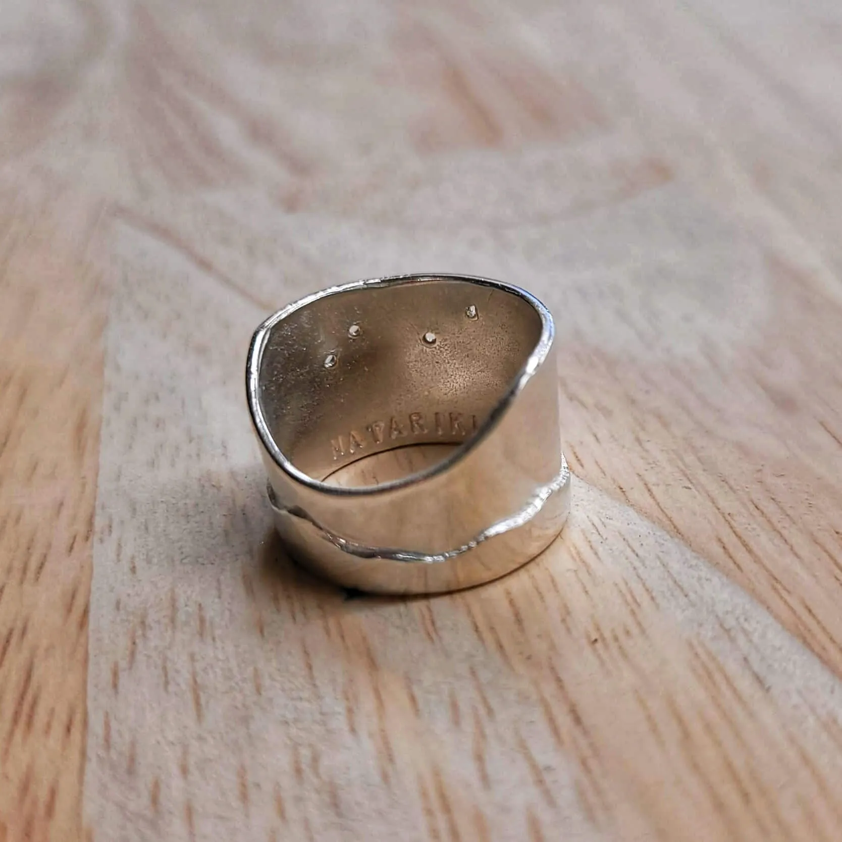 Matariki Maunga Ring in Bright Silver