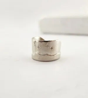 Matariki Maunga Ring in Bright Silver