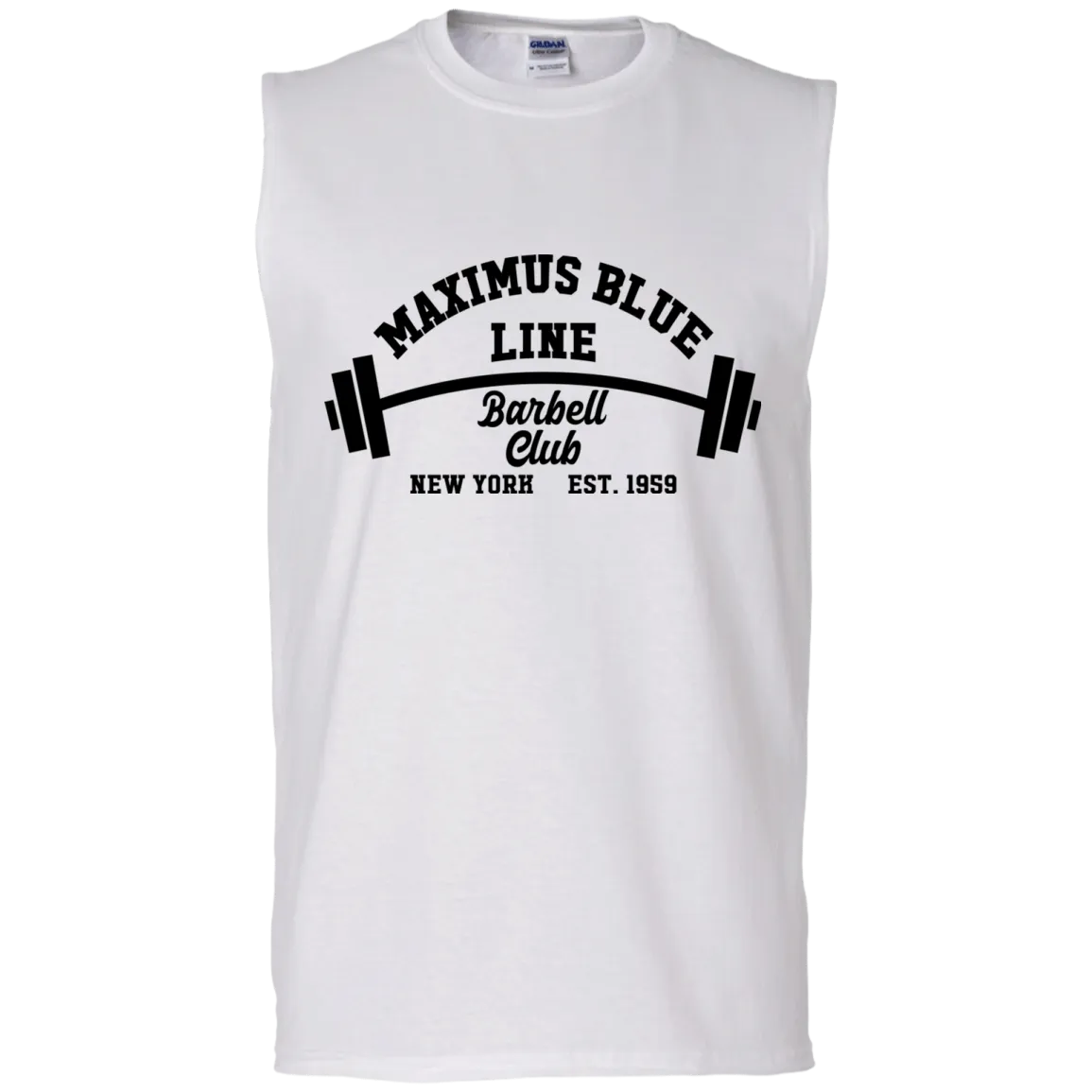 Maximus Blue Line Barbell Club Sleeveless T-Shirt