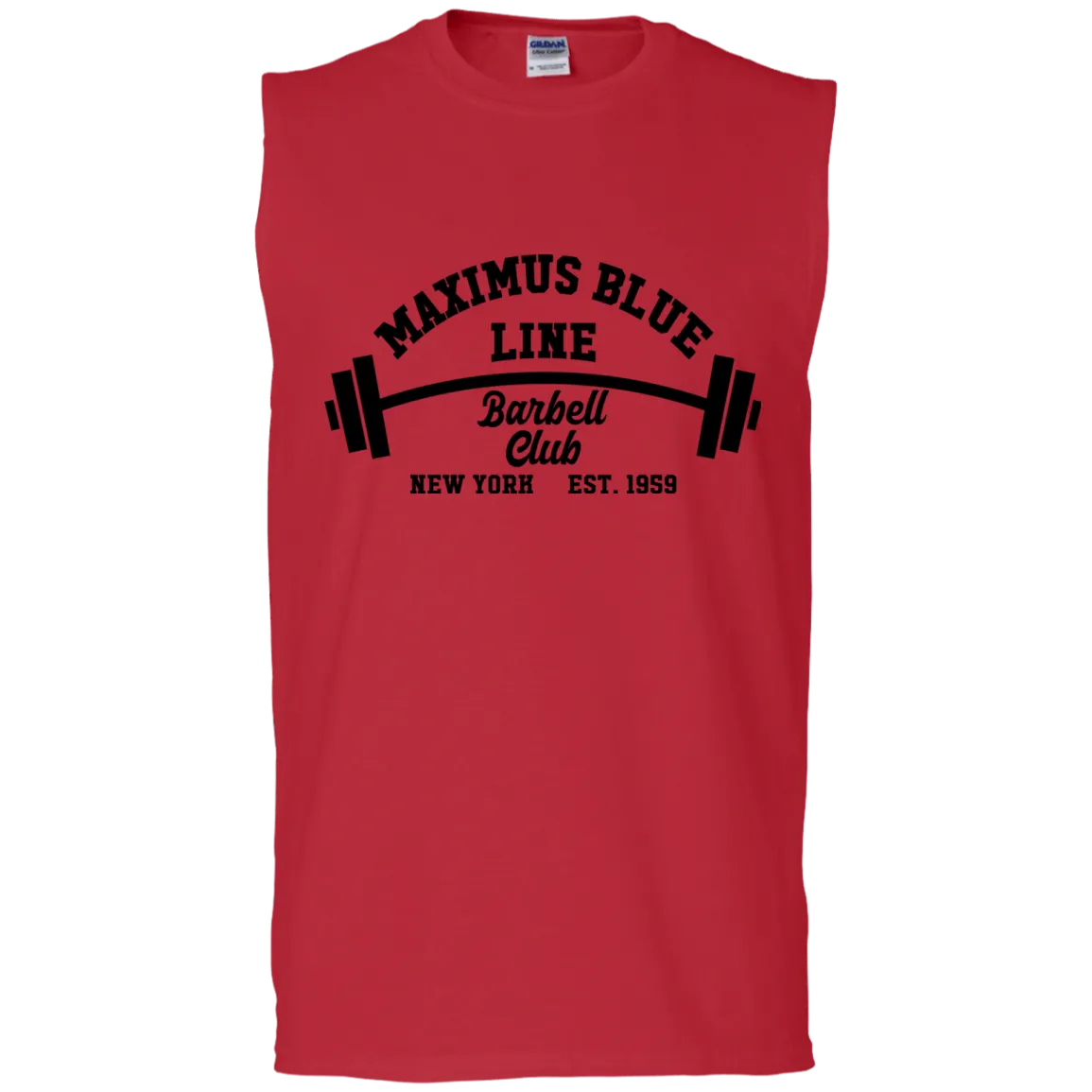 Maximus Blue Line Barbell Club Sleeveless T-Shirt