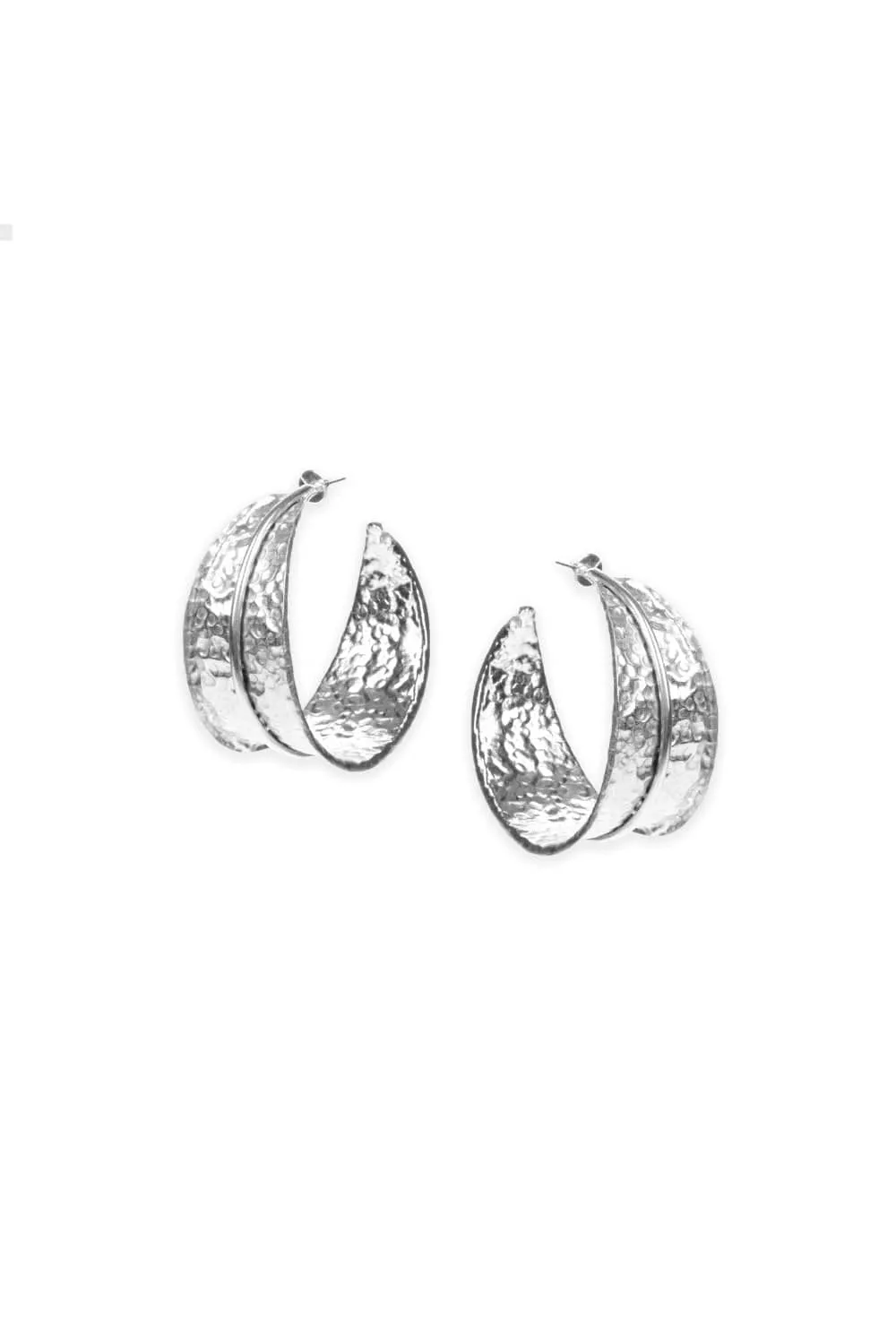 MAXINE HOOPS - SILVER TONE