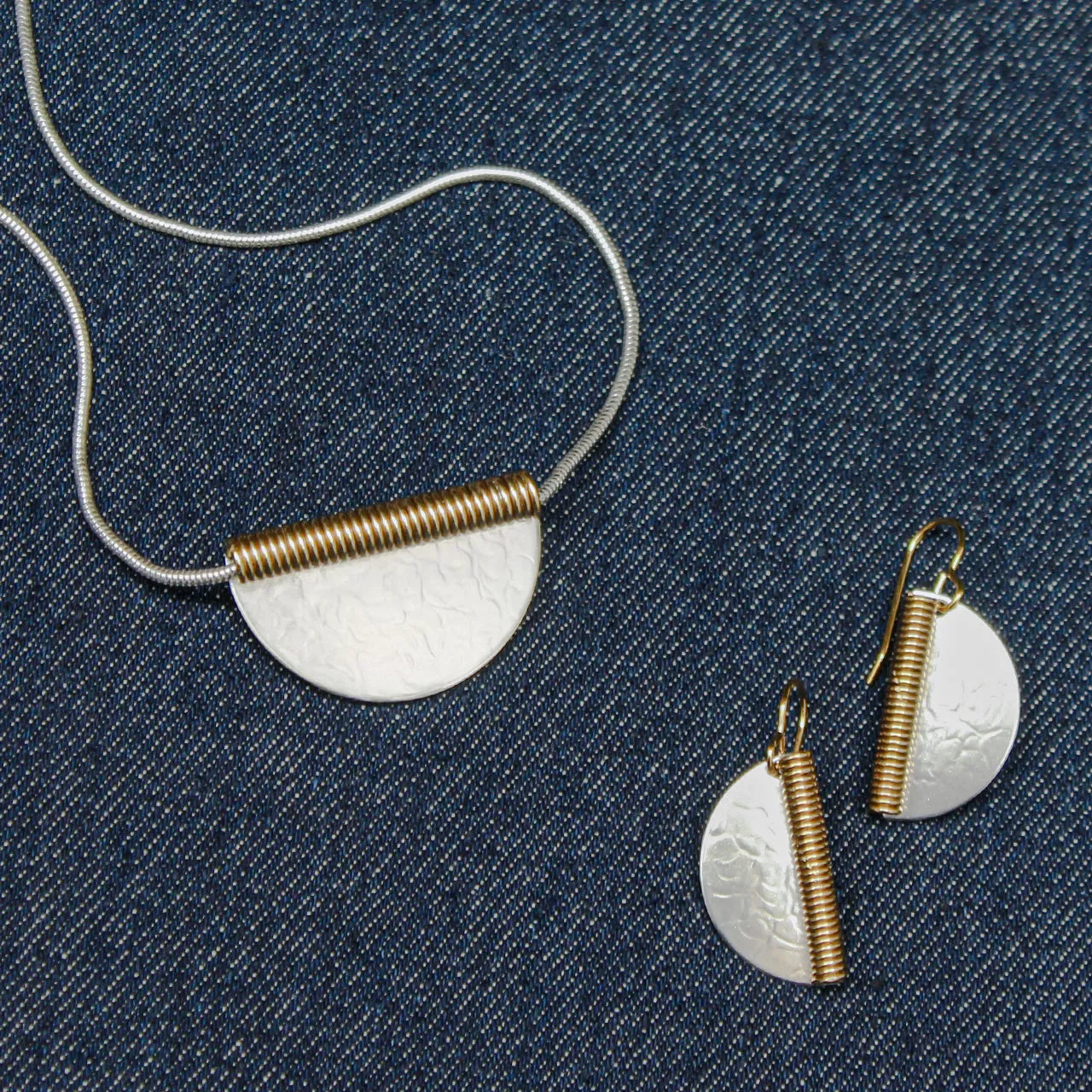 Medium Coil and Semi Circle Wire Earrings