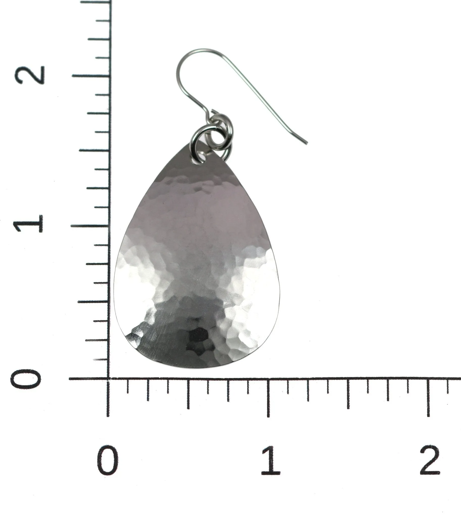 Medium Hammered Stainless Steel Teardrop Earrings