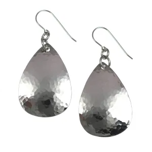 Medium Hammered Stainless Steel Teardrop Earrings