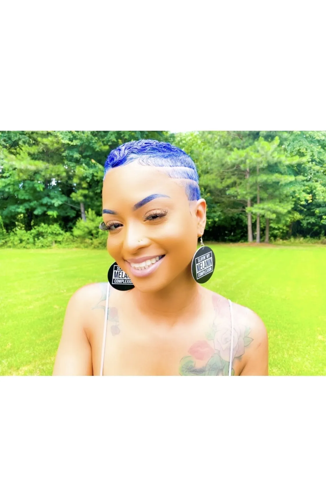 Melanin Hoop Drop Earrings - Handmade Wood Circle Statement Jewelry with Brass Ear Hooks in Black and White Colors