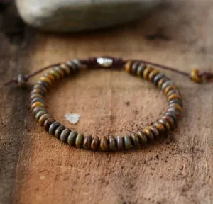 Men Bracelet Disc Shape Stone Friendship Bracelets