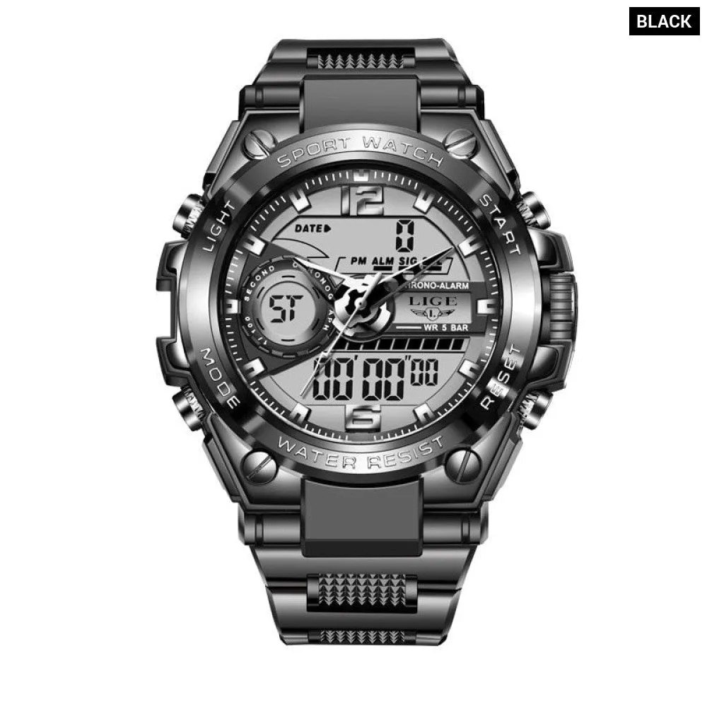 Men Military Watch Digital 50m Waterproof Wristwatch Led Quartz Clock Sport Watch Male Big Watches Men