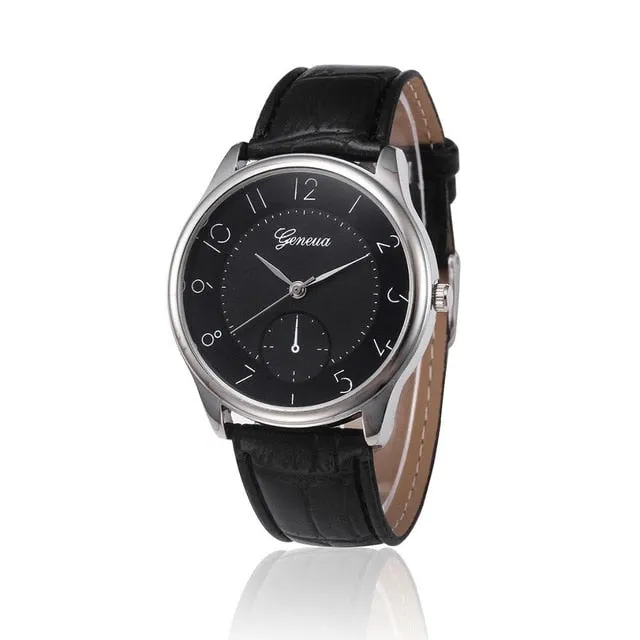 Mens High Quality Retro Design Leather Band Analog Alloy Quartz Wrist Watch mens watches top brand luxury mens watches