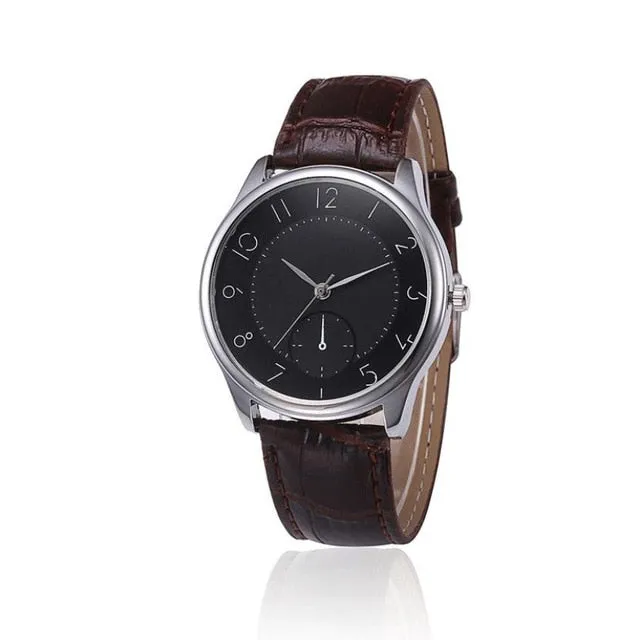 Mens High Quality Retro Design Leather Band Analog Alloy Quartz Wrist Watch mens watches top brand luxury mens watches