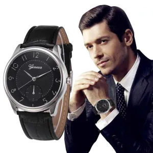 Mens High Quality Retro Design Leather Band Analog Alloy Quartz Wrist Watch mens watches top brand luxury mens watches