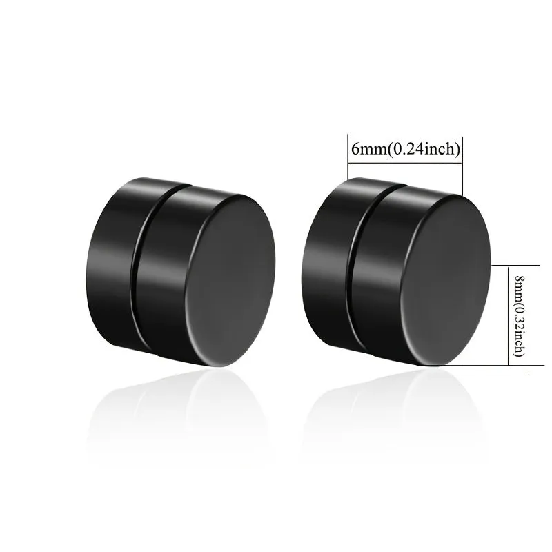 Men's Stainless Steel Magnetic Stud Earrings