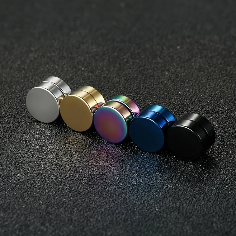 Men's Stainless Steel Magnetic Stud Earrings